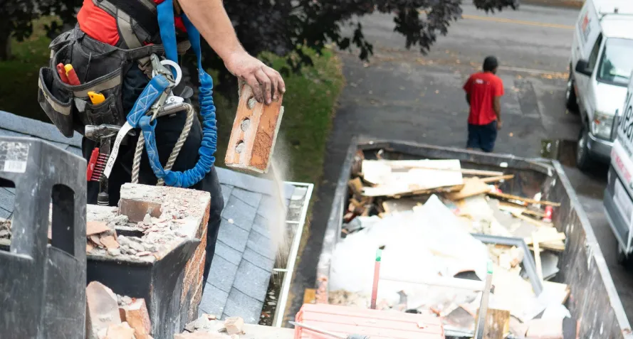 debris construction removal throwing debris to dump lewiston me